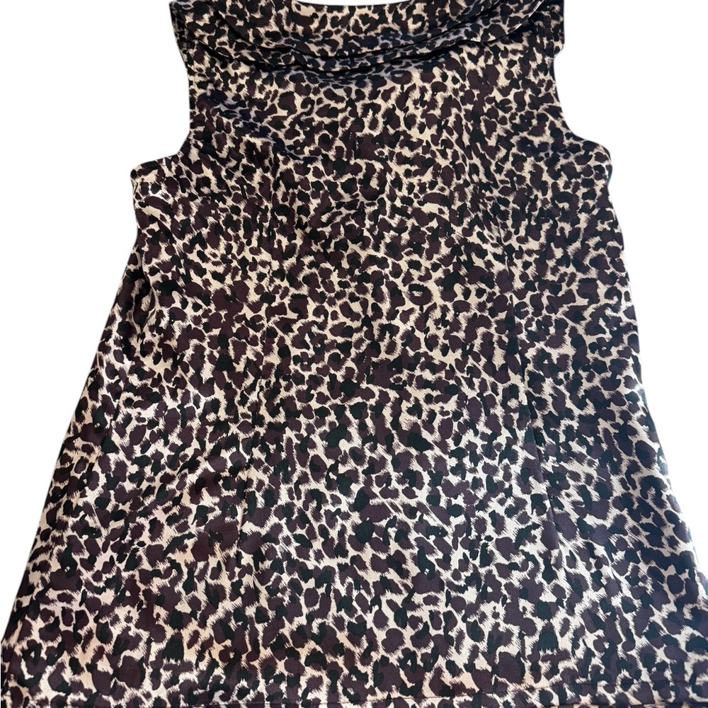 Apt. 9 Sleeveless Animal Print Blouse in Black and Cream